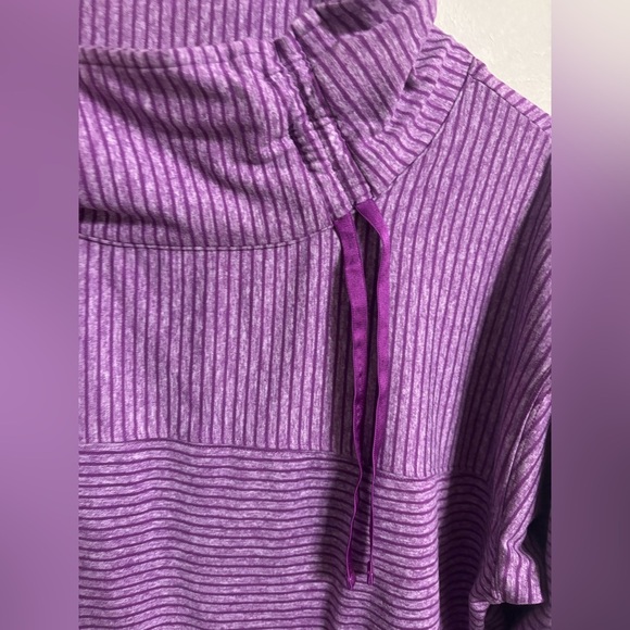 T By Talbots Purple Stripe Funnel Neck Pullover Size X (xl-1X) - Picture 4 of 7